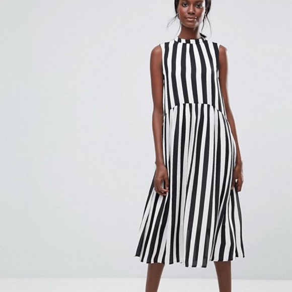 ASOS Dresses & Skirts - ASOS Y.A.S. Striped dress black and white size 4